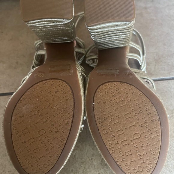 Dannijo Gianni Bini Gold Luchi Metallic Braided Platform Sandals 10M - Picture 11 of 11